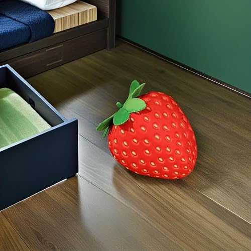 Miniatura 8 de Kisangel Almohada de peluche de fresa, 13.77 pulgadas, bonita almohada de cama de frutas suaves, cojín de cumpleaños, artículos de asiento, color