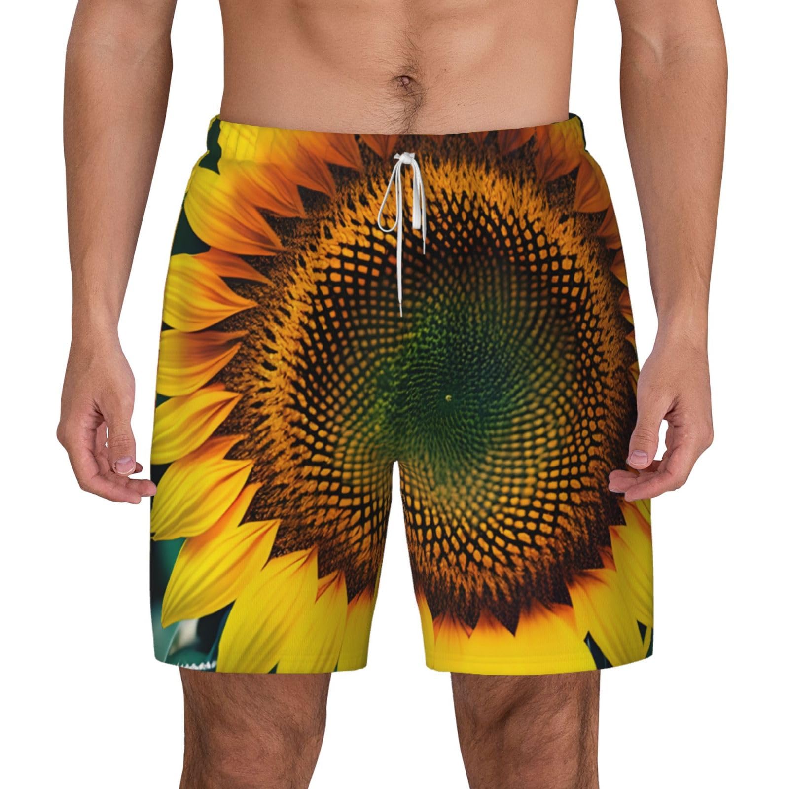 Short de bain de compression pour homme maillot de bain décontracté jaune - 8