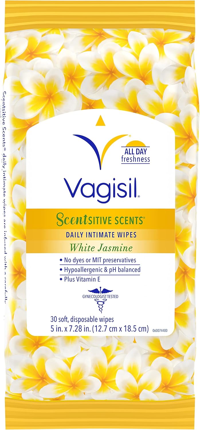 Vagisil Scentsitive Scents Feminine Vaginal Cleansing Wipes, White