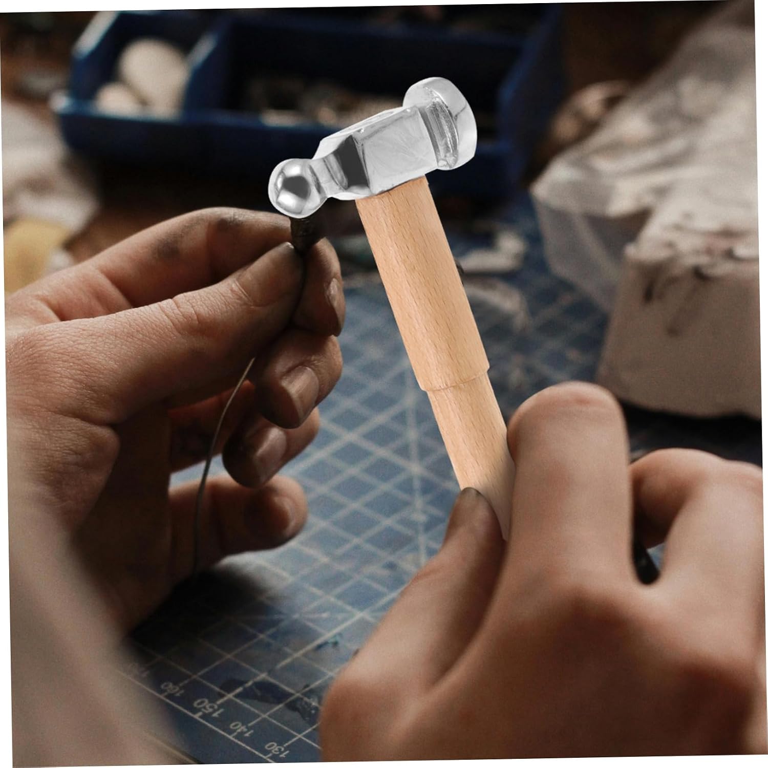 jojofuny Jewelry Hammer Mini Stamping Hammer Round Jewelry Making Tool Polishing Steel