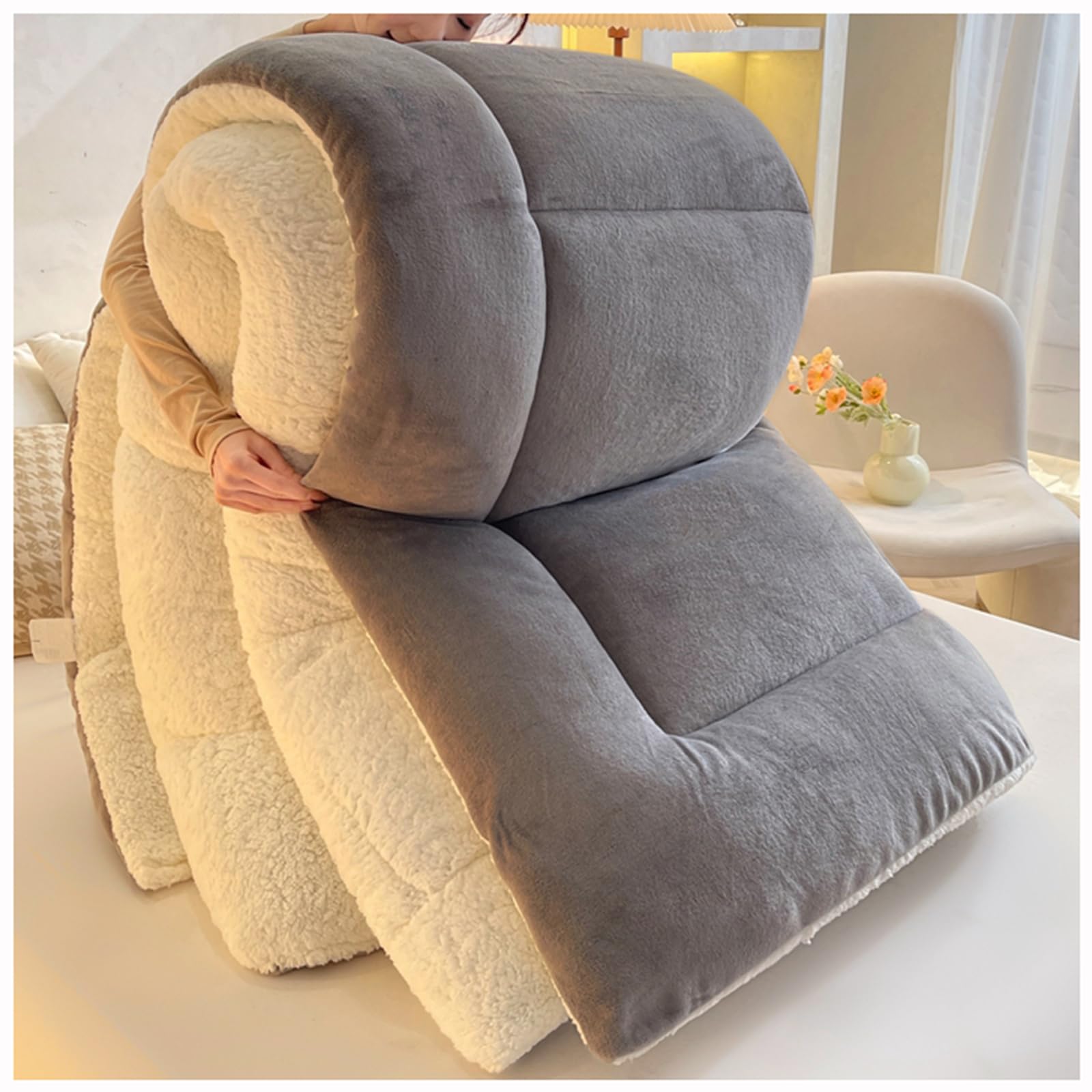 Couette en velours cachemire ZTGL gris 110x150cm le confort de luxe