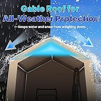 Vista 3 de ADVANCE OUTDOOR Refugio Cobertizo de Almacenamiento Portátil para Exteriores de 6x8 pies con 2 Puertas Enrollables con Cremallera y Ventilaciones