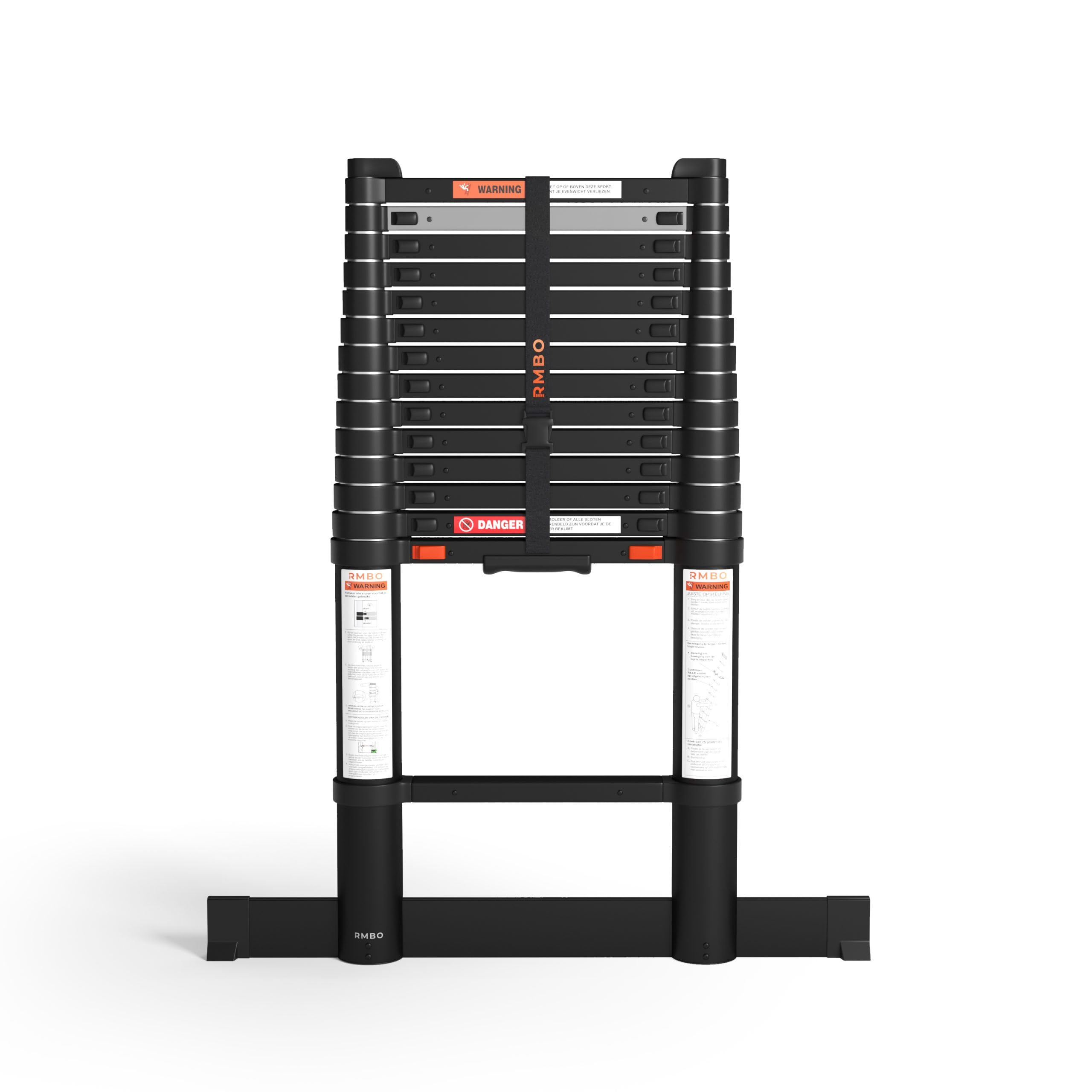 RMBO Telescopic Ladder 4.4 m, Compact and Portable, Soft Close System, Suitable for Private and Professional Use, Telescopic Loader, Maximum Load 150 kg, EN 131.6
