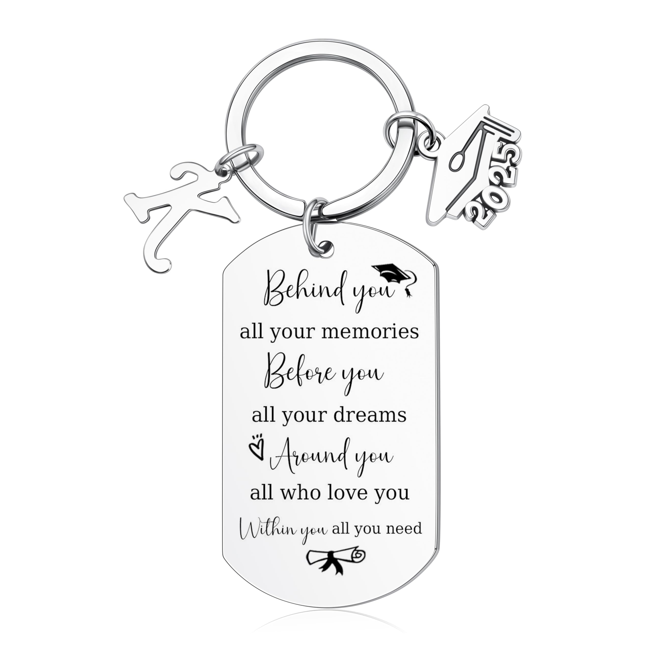 Memgift 2025 Graduation Gifts for Her Him, Class of 2025 Inspirational Keychain Gifts for College High Graduation