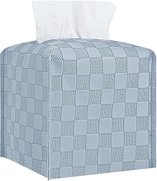 Tissue Box Cover, Tissue Box Holder Square, Tissue Holders Decorative Organizer for Home Decor, Tabletop and Car, 5"X5"X5" Blue