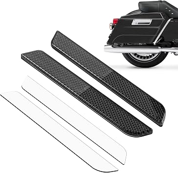 Amazicha Saddlebag Saddle bag Reflectors Black Latch Cover Side Visibility Compatible for Harley Davidson Touring Road King Street Electra Road Glide 1993-2013 Left & Right