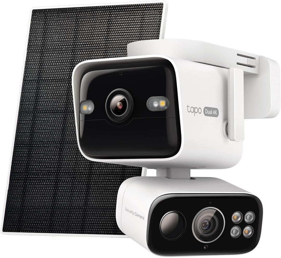 4K Dual Lens Pan/Tilt Security Camera Wireless Outdoor, C675D KIT | Battery Powered with Solar, 169° Wide-Angle Lens+6mm Zoom Lens, Motion Track, Subscription-Free SD Storage or Optional Cloud