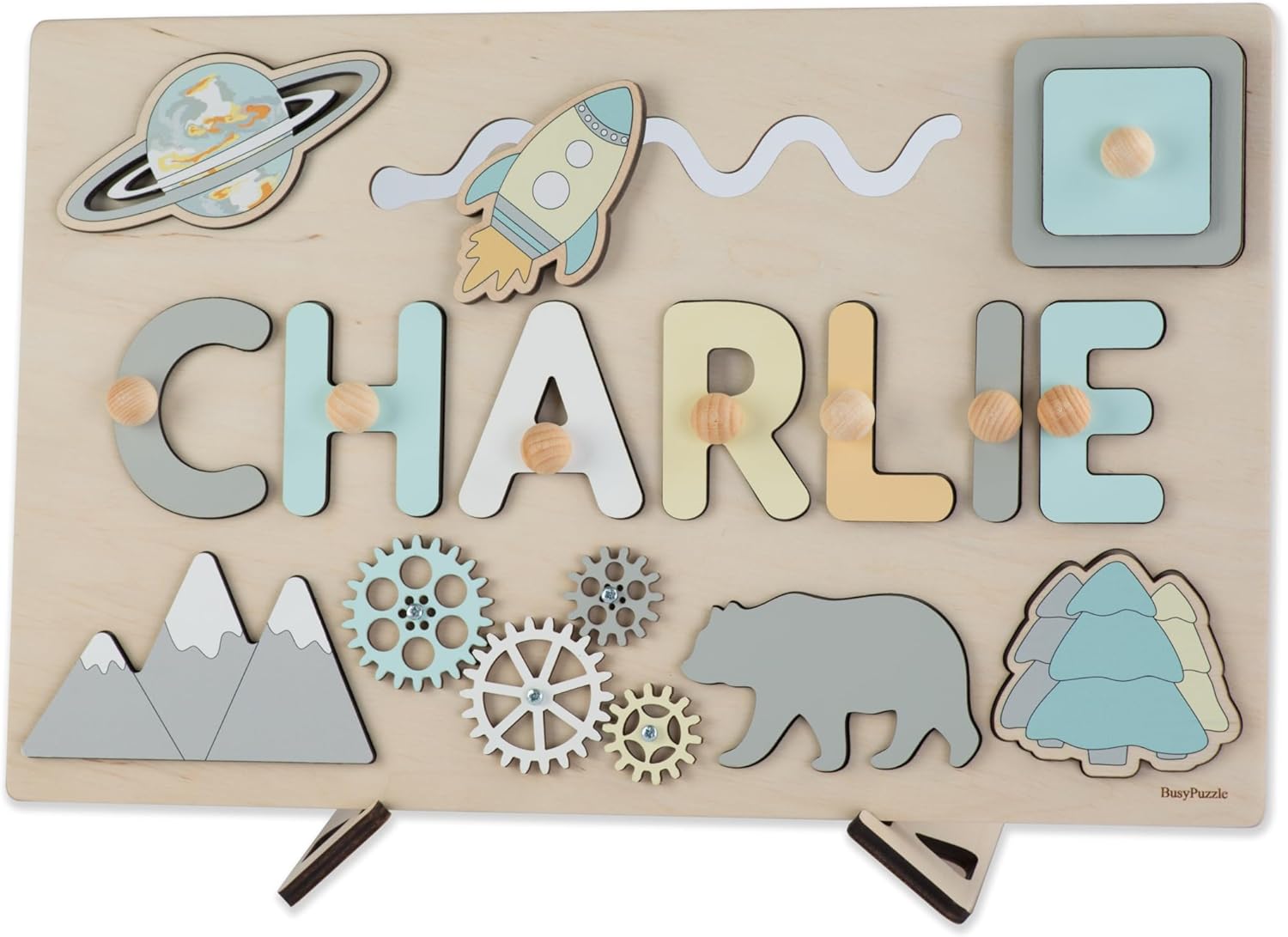 Personalized Name Puzzle Wooden Toy Baby Girl Gift 1st Birthday Gift Personalized Name Wood Puzzle First Birthday
