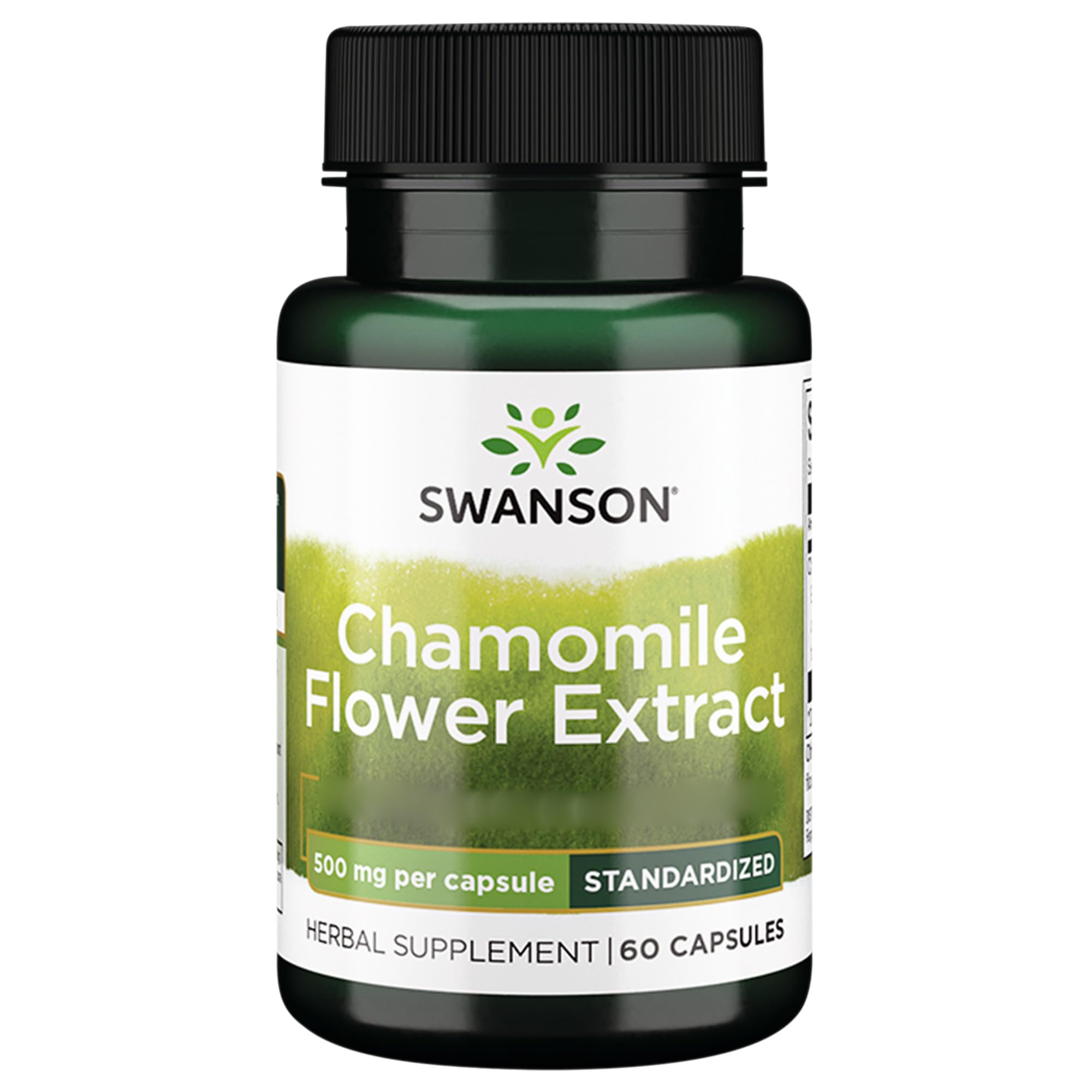 Swanson, Chamomille Flower Extract, 60 glutenfreie Kapseln, 500mg Kamillenblüten-Extrakt je Dosis, Sojafrei, GMO frei, Geschmacksneutral
