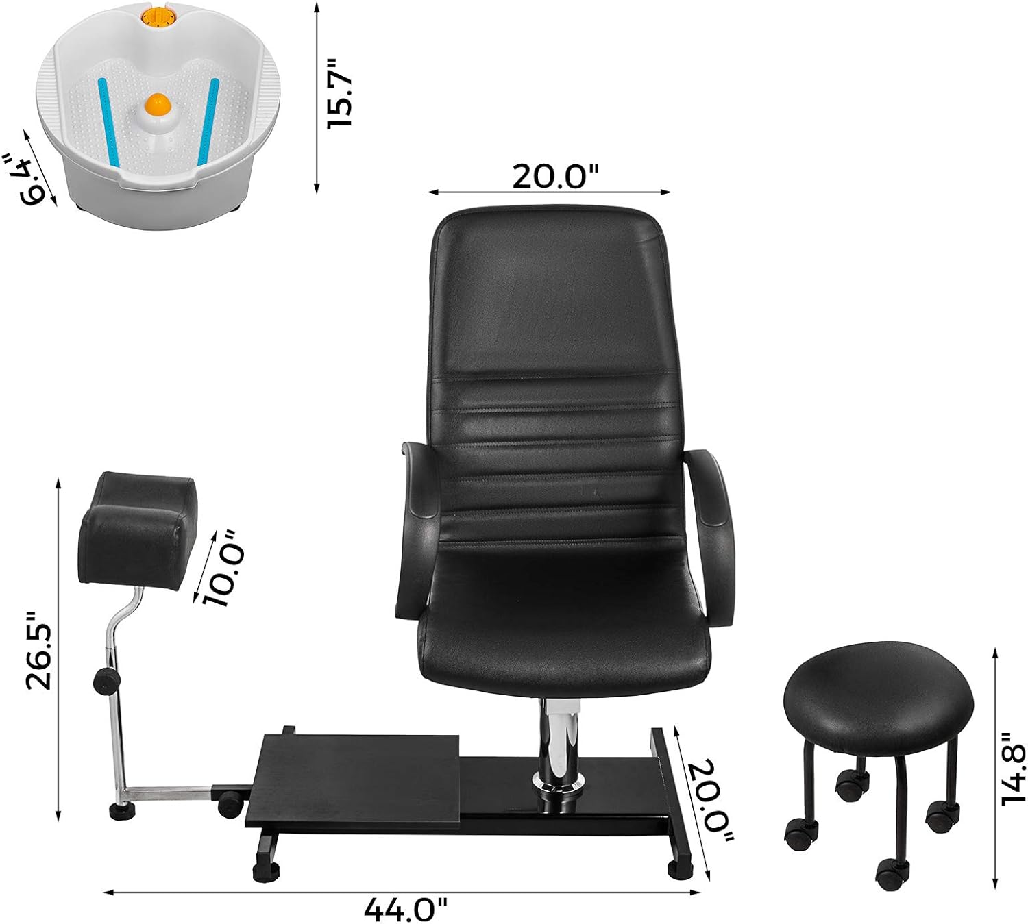 Happybuy Hydraulic Lift Adjustable Spa Pedicure Unit with Easy-Clean Bubble Massage Footbath Black : Beauty & Personal Care