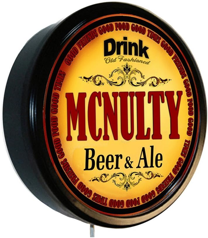 Goldenoldiesclocks McNulty Beer and Ale Cerveza Lighted Wall Sign