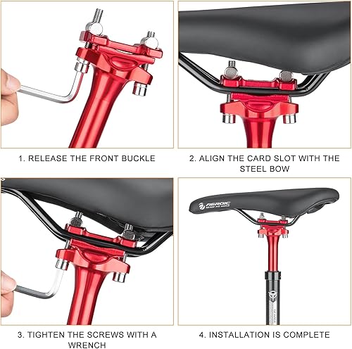 Miniatura 6 de Tija de sillín de suspensión para bicicletas - 27.230.931.6 X 15.748 in Tijas de sillín de bicicleta con absorción de impactos - Tija de sillín