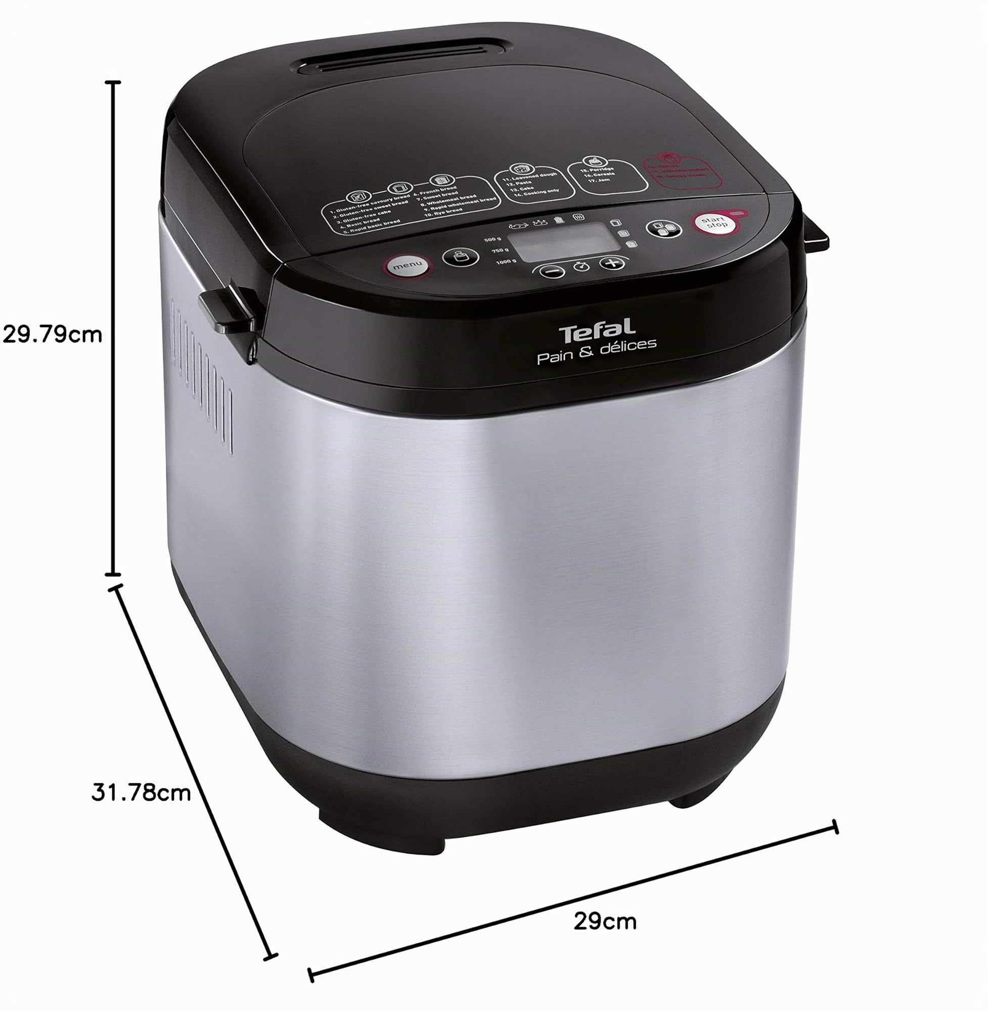 Machine à pain Tefal PF240E38, noir/acier inoxydable