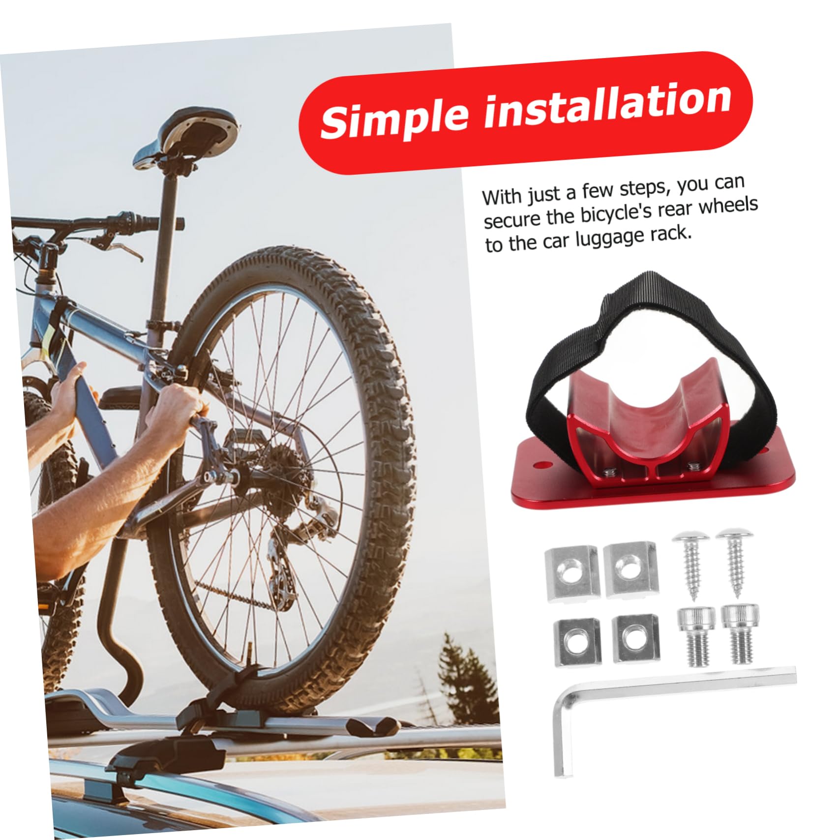 Fahrradträgerhalterung Hinterrad Halter Aus Hochfestem Material Rot Gepäckträger Befestigungsklammer Universell Für Autotransport