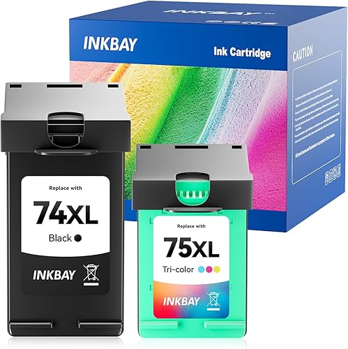 74XL 75XL Cartucho de tinta remanufacturado de repuesto para HP74 HP75 Combo Pack funciona con impresora c4480 c4280 c5280 c5550 J6480 J5780 D4360