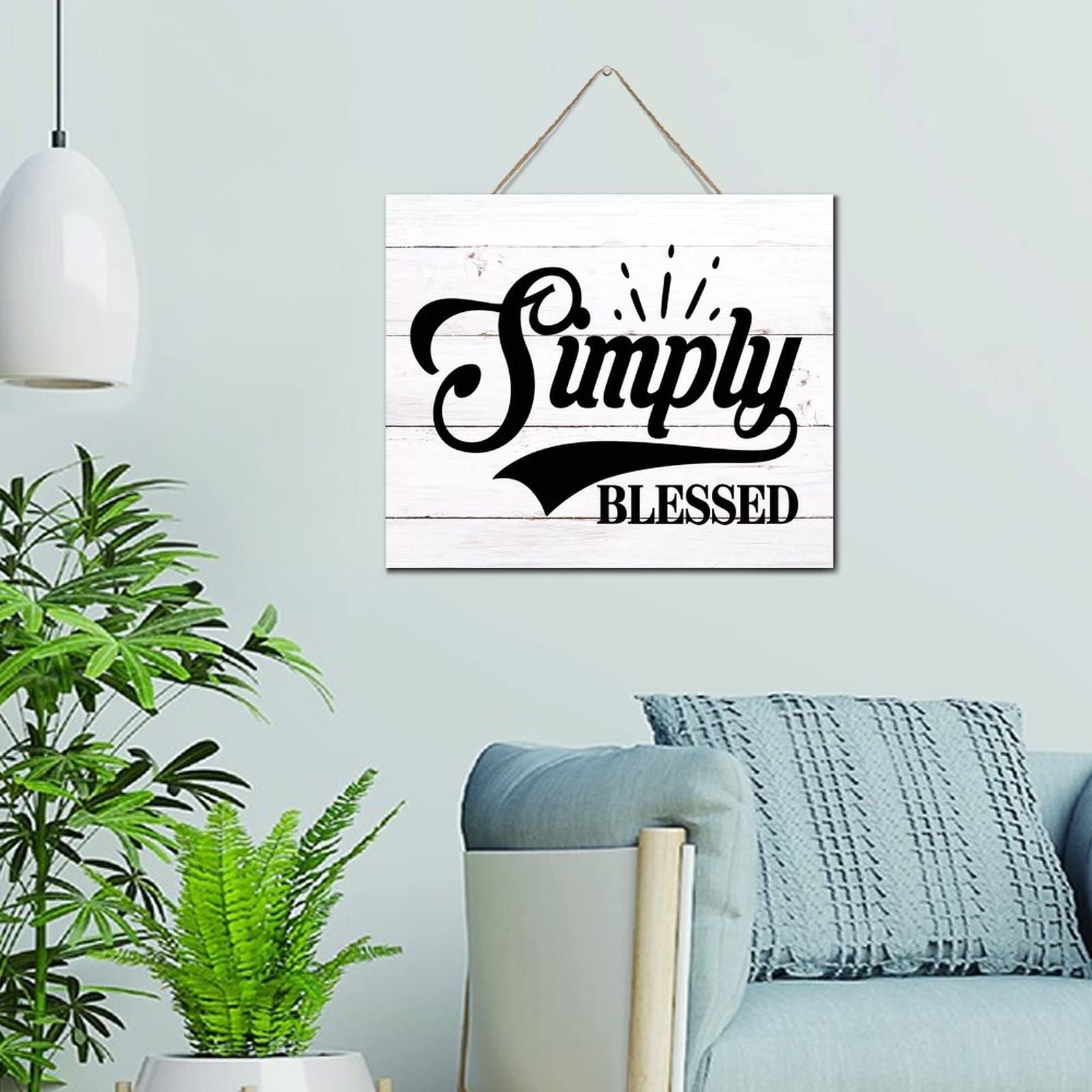 Plaque murale en bois Simply Blessed pour créer un foyer accueillant rempli de gratitude