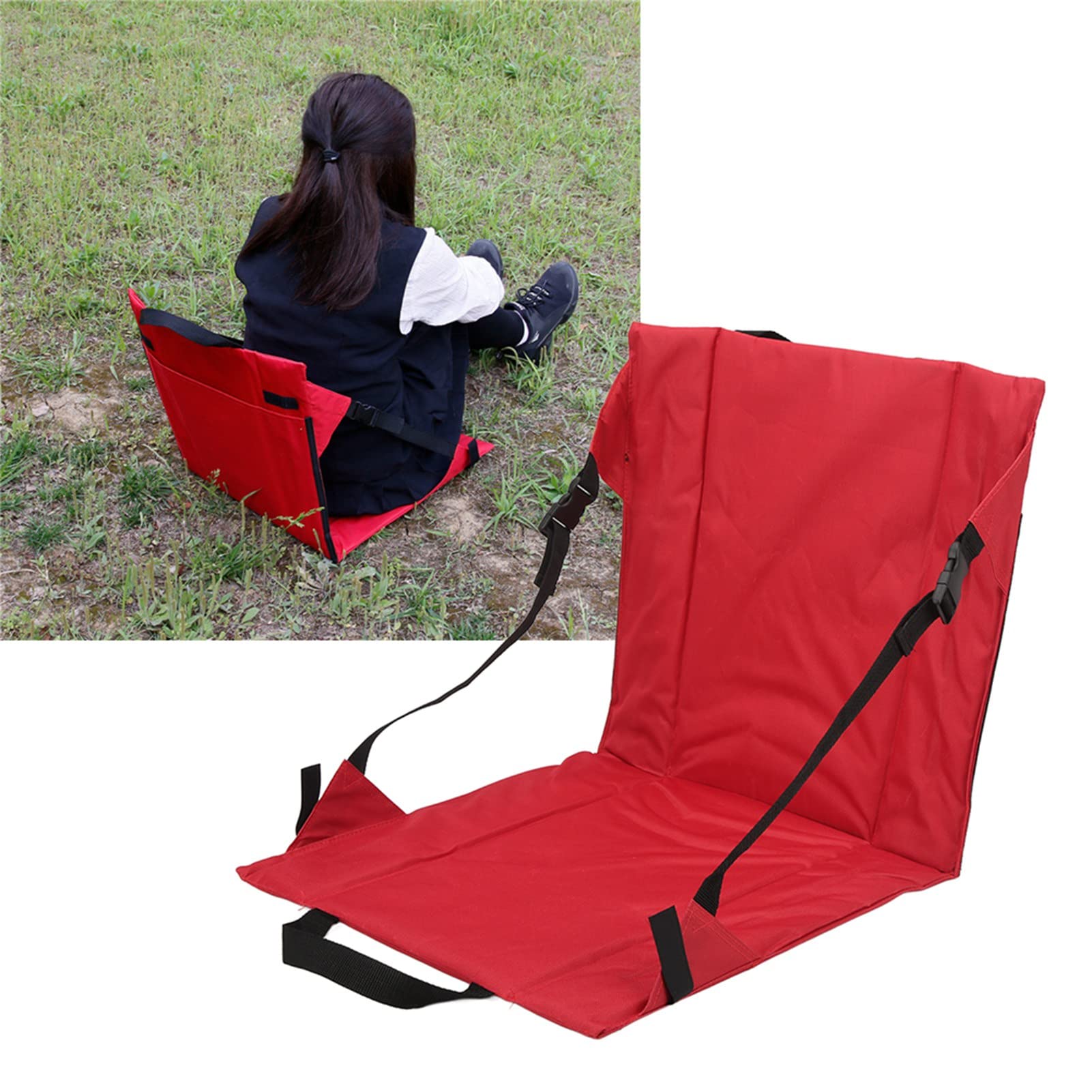 Natudeco Stadium Folding Seats Cushion Versatile Outdoor Portable Seats Cushion Beach Chair Cushion with Back Support for Camping Picnics and Sports Events