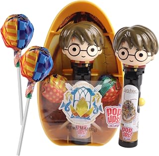 Harry Potter Pop Ups Jumbo Egg, Two Individually Wrapped Lollipops and Character Holder, Gift and Collectible, 0.7 Ounces
