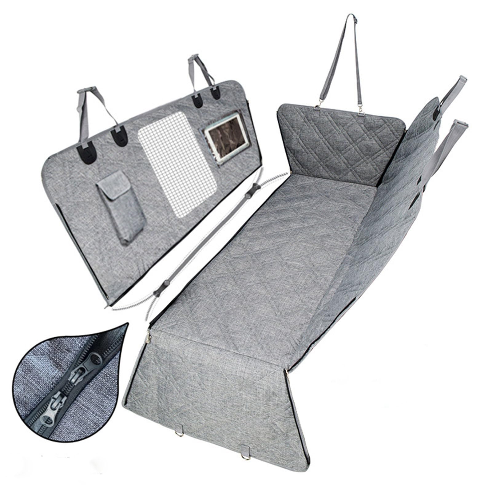 Alfombrilla para Coche para Mascotas con Textura catiónica, diseño Multifuncional, 137 * 147 cm, la Fila Trasera de la Alfombrilla para Mascotas para Coche está Gruesa (Grey)