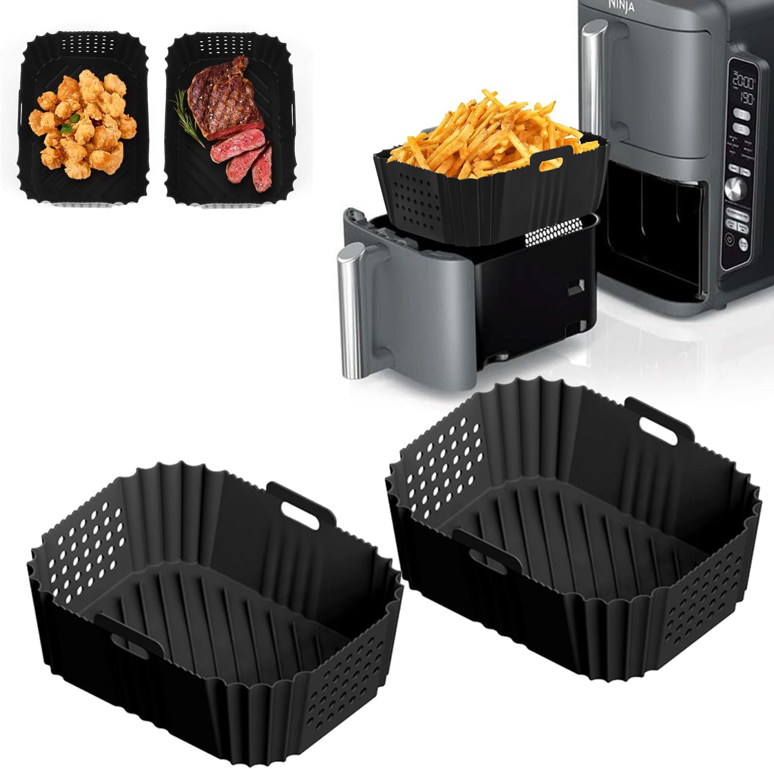2 Paquet Moule Air Fryer, Accessoire Air Fryer Pour Ninja
