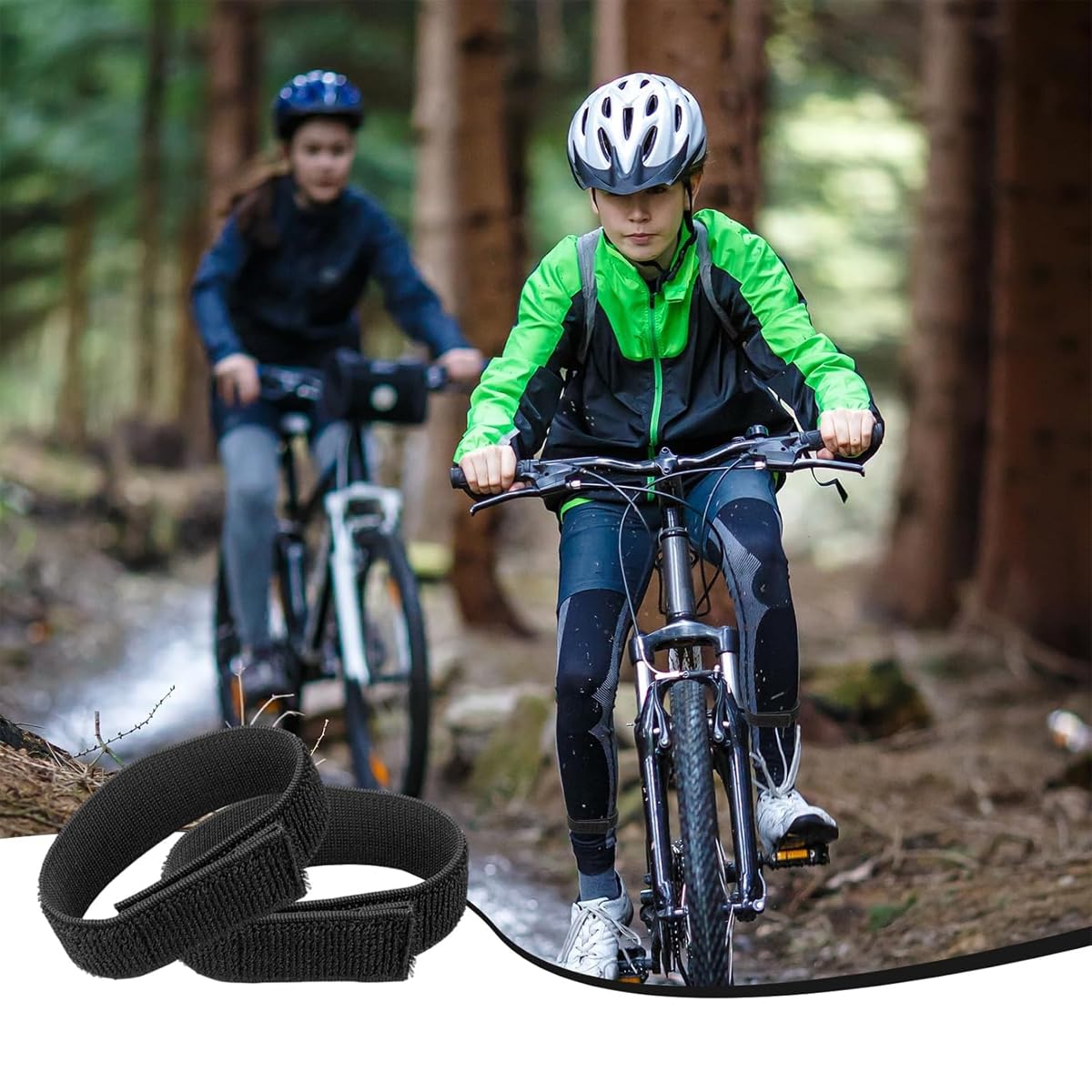6er-Set Hosenklammern Für Radfahrer – Elastisch, Klettverstellbar, Schwarz