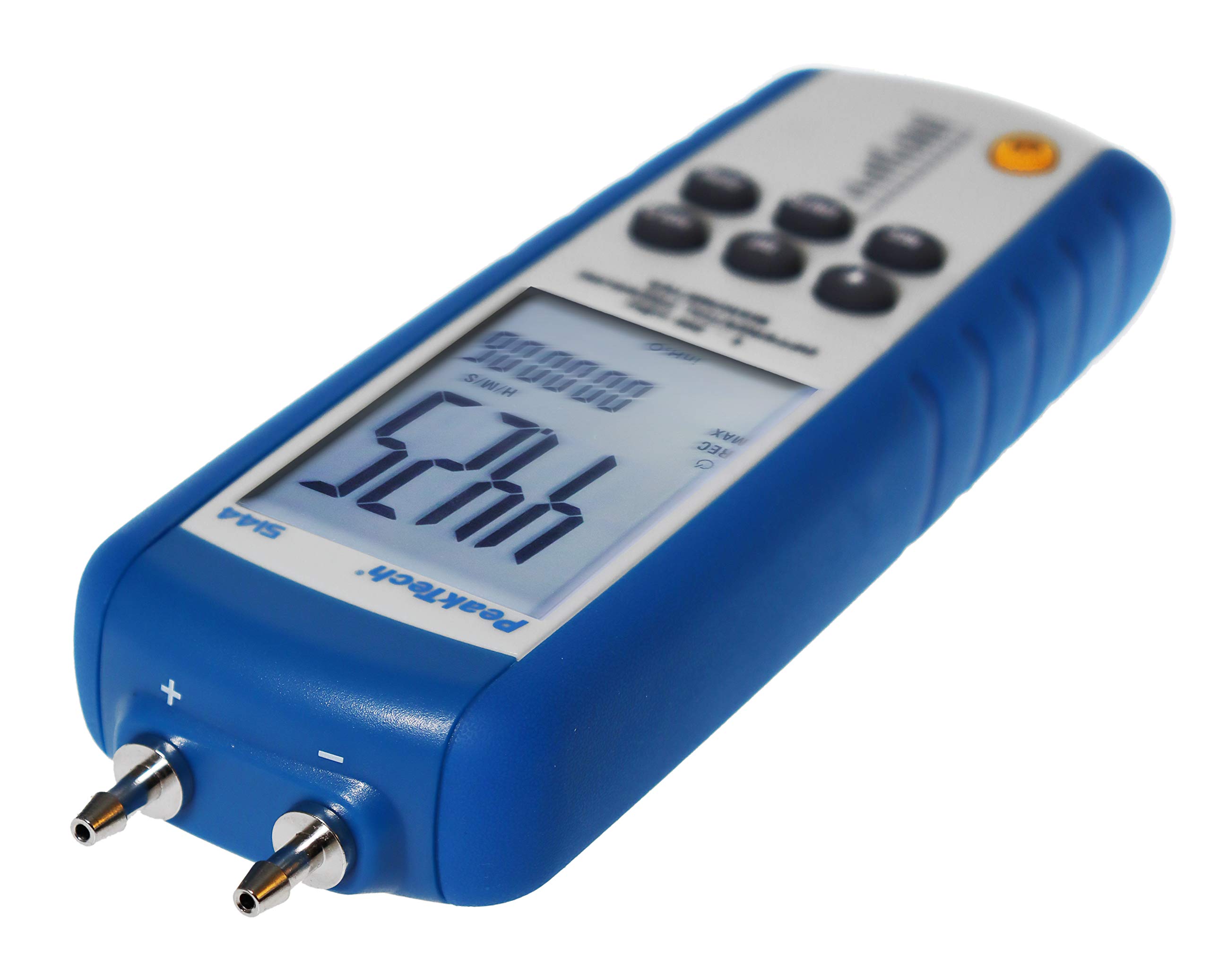 PeakTech P 5144 – Digitales Manometermit Messbereich bis max. 200 mBar, Differenzdruck-Messgerät mit USB-Port, Messung für Druckdifferenzen, LCD-Anzeige mit Beleuchtung, inkl. Windows-Software