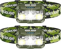 Vista 11 de LHKNL Linterna frontal recargable, lámpara de cabeza de LED superbrillante con sensor de movimiento, 1100 lúmenes, luz impermeable con luz roja