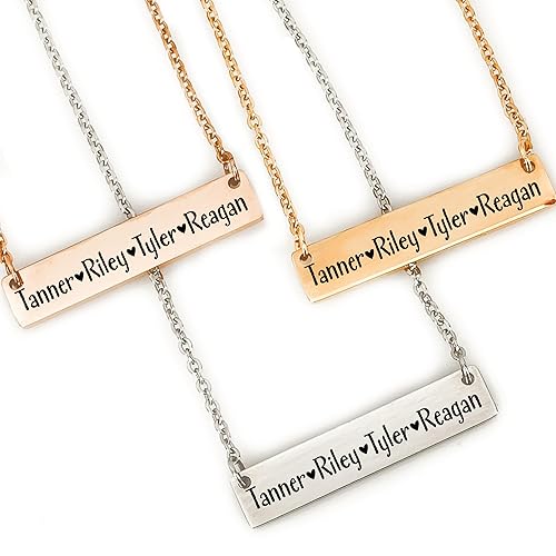 Emily Bar Necklace Kid Names Mom Necklace Personalized for Mom Mother's Day Jewelry Mother's Day Gift Personalized Names Children Names Emily