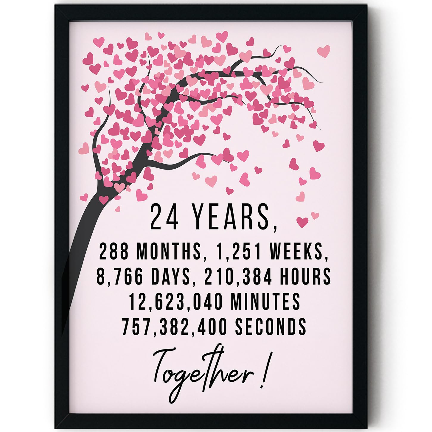 Stuff4 Women's 24 Th Anniversary Poster Framed, Years 288 Months