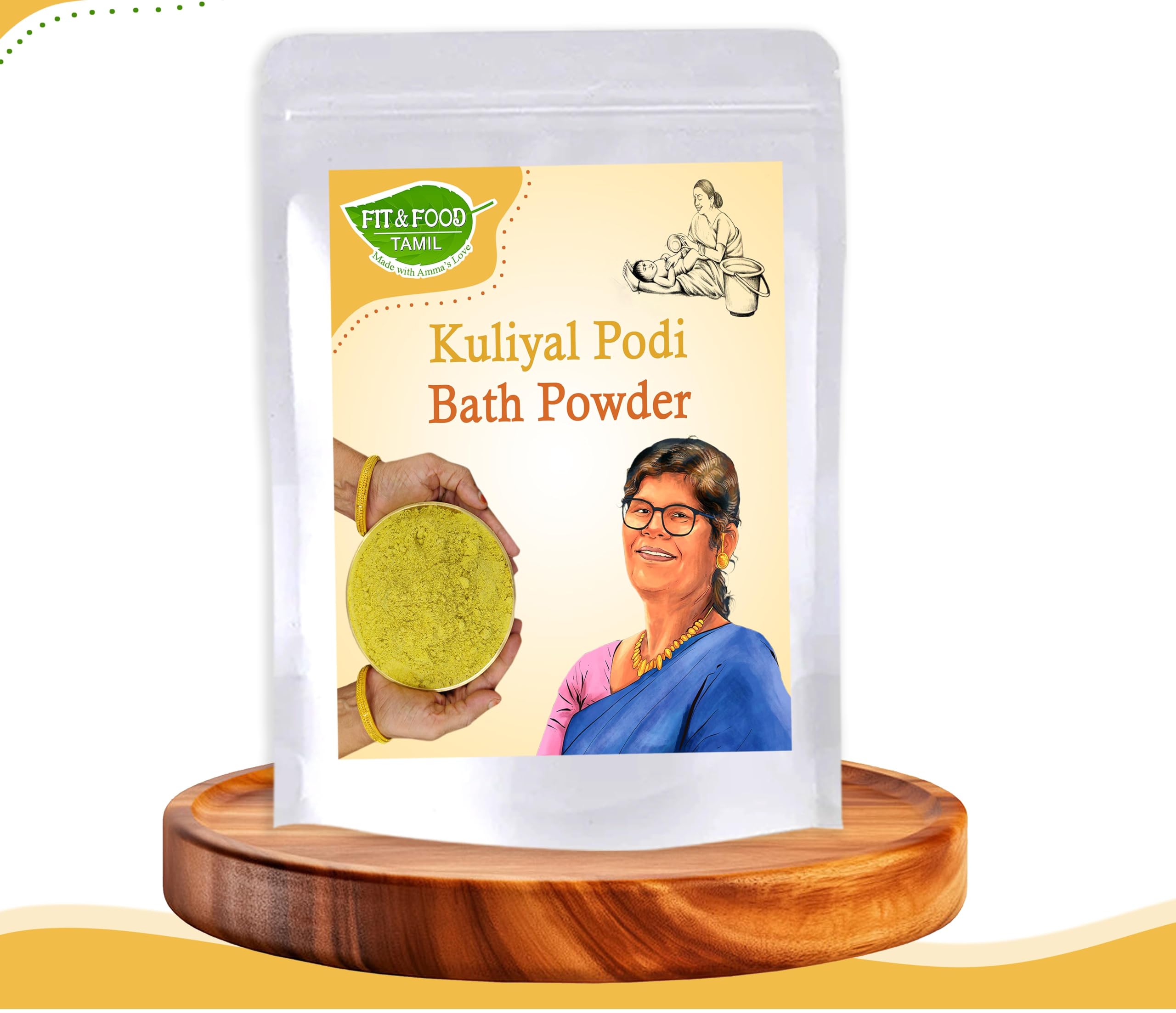 Fit and Food Tamil Herbal Bath Powder, 500g|Nalangu Maavu|Kuliyal Podi|Natural Snana Choorna|Ubtan Body Scrub|Ayurvedic Bath Powder|Natural Exfoliating & Acne Fighting|Herbal Turmeric Bath Powder