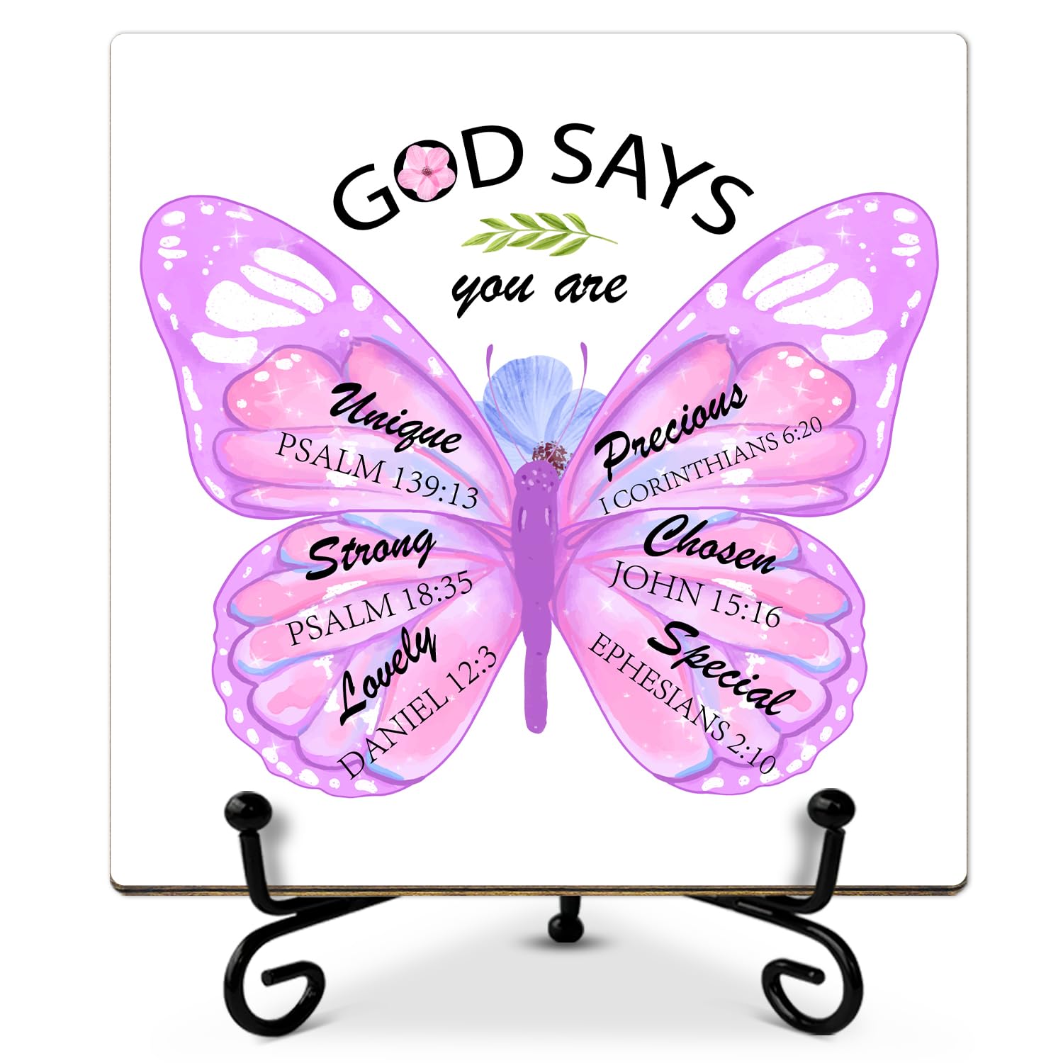 Bible Verses Wooden Table Signs Office Desk Decor, Religious Gifts Encouragement Gifts for Friends Coworker, Christian Decor Table Centerpieces Desk