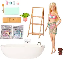 Barbie Fashion & Beauty Conjunto de Brinquedo Banho de Espuma com Boneca para crianças a partir de 3 anos