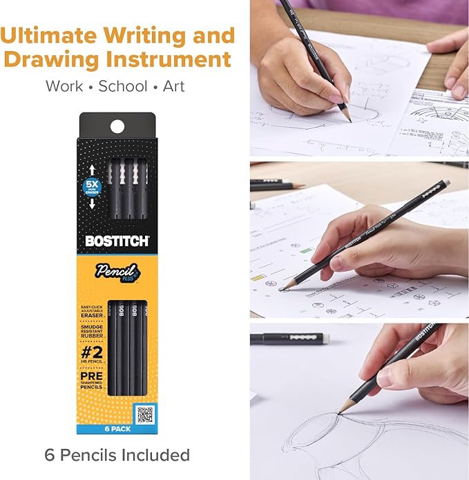 Lápiz Bostitch Pencil Plus Grafito HB Paquete de 6 miniatura 5