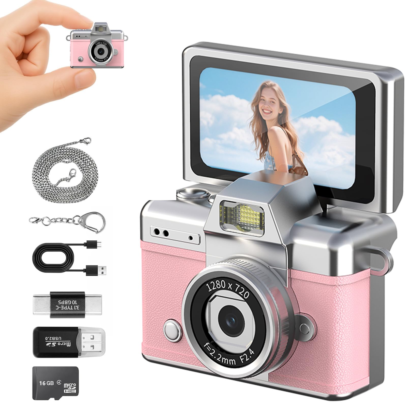 Amazon.com: Mini Keychain Camera with Flip Screen Series,1080P HD