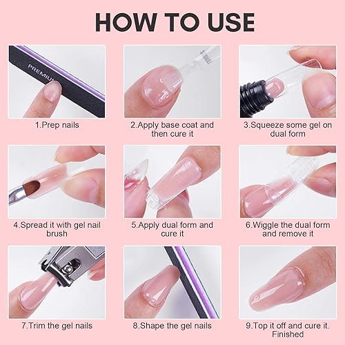 Vista 98 de Makartt - Gel de uñas de polietileno, 1.7 oz (50 ml), constructor, extensión, fortalecedor, gel de color duro, multifuncional, larga duración, fácil