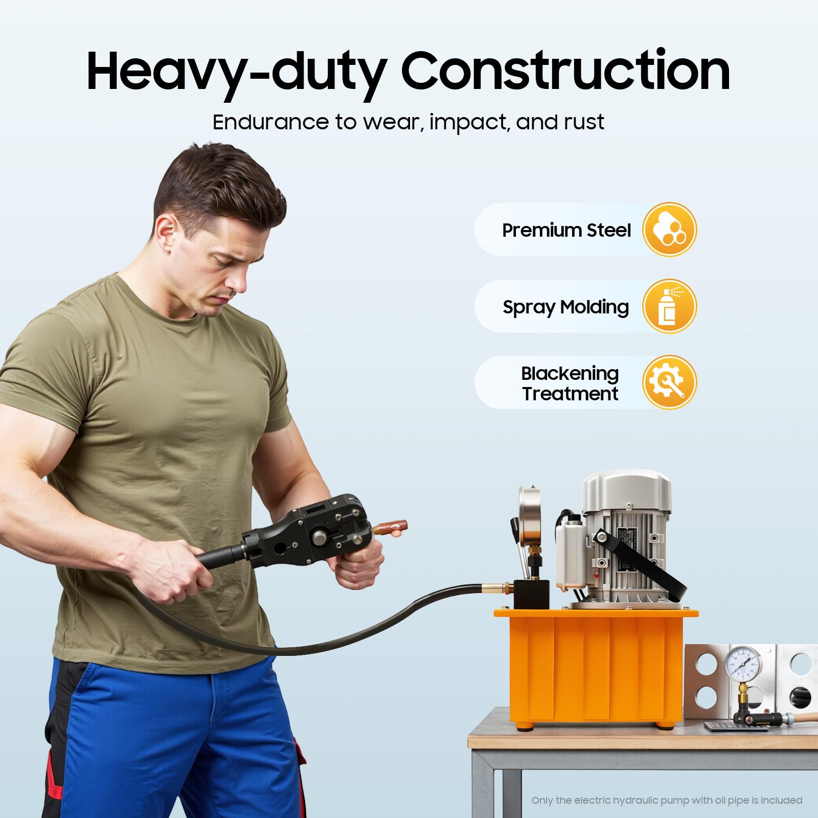 Bomba hidráulica eléctrica 750 W 2-70 Mpa unidad hidráulica con válvula de pedal | Depósito de combustible de 7 l, 0,6 L - 5 l/min, 1400 rpm, bomba hidráulica eléctrica para reparación de vehículos, industria