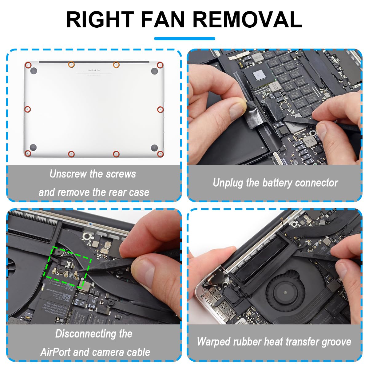 Amazon.co.jp: ZHUROUPU 交換用左右CPU冷却ファン MacBook Pro 15