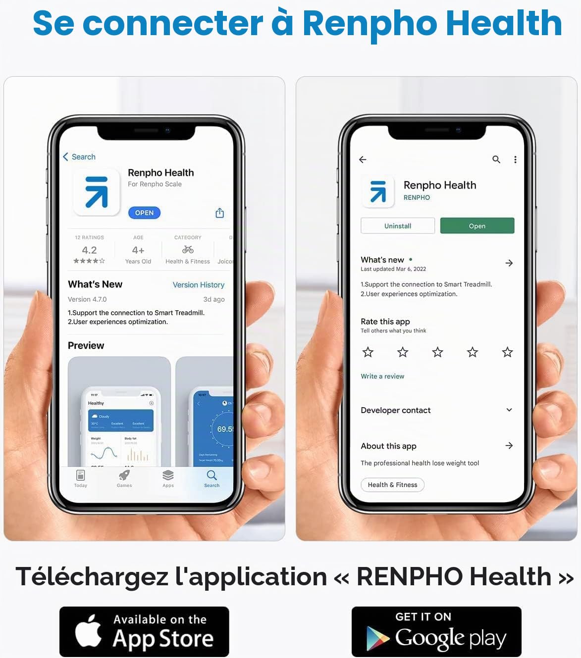 RENPHO Balance Pèse Personne de Haute Précision, Balance Connecté Bluetooth Pese Personnes Impédancemètre, 13 Analyses de la Composition Corporelle & Mètre Ruban Rétractable et Connecté