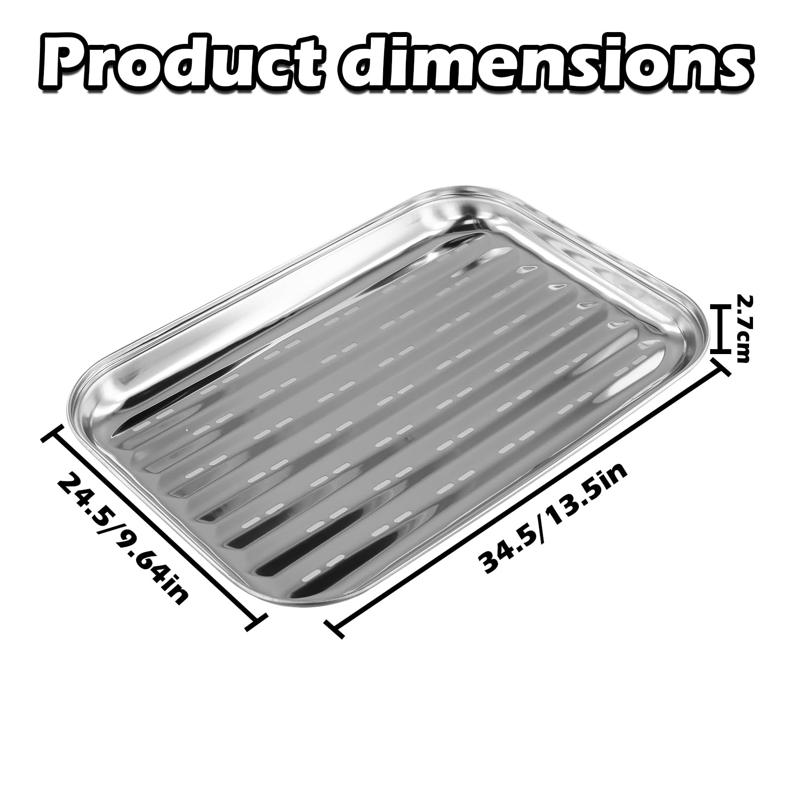 Juego de 2 Bandejas para Barbacoa de Acero Inoxidable, Reutilizable Bandejas para Barbacoa, Sartén Parrilla de Acero Inoxidable, para Barbacoa de Gas