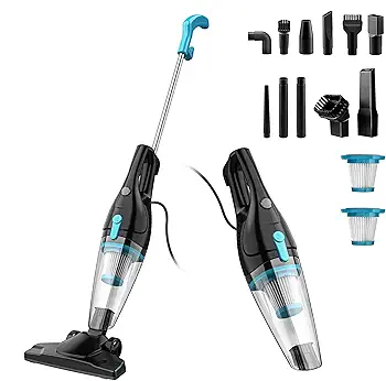 Genérico Aspiradora con Cable 2 en 1, 16 Kpa y Aspiradora Escoba con Cable, Aspiradora Vertical con Filtro HEPA para Suelos Duros, alfombras, Coches, Aspirador pequeño, Ligero y silencioso R3S