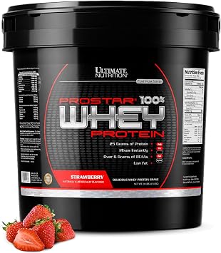 Ultimate Nutrition Prostar Whey Protein Isolate, Strawberry, 10lb