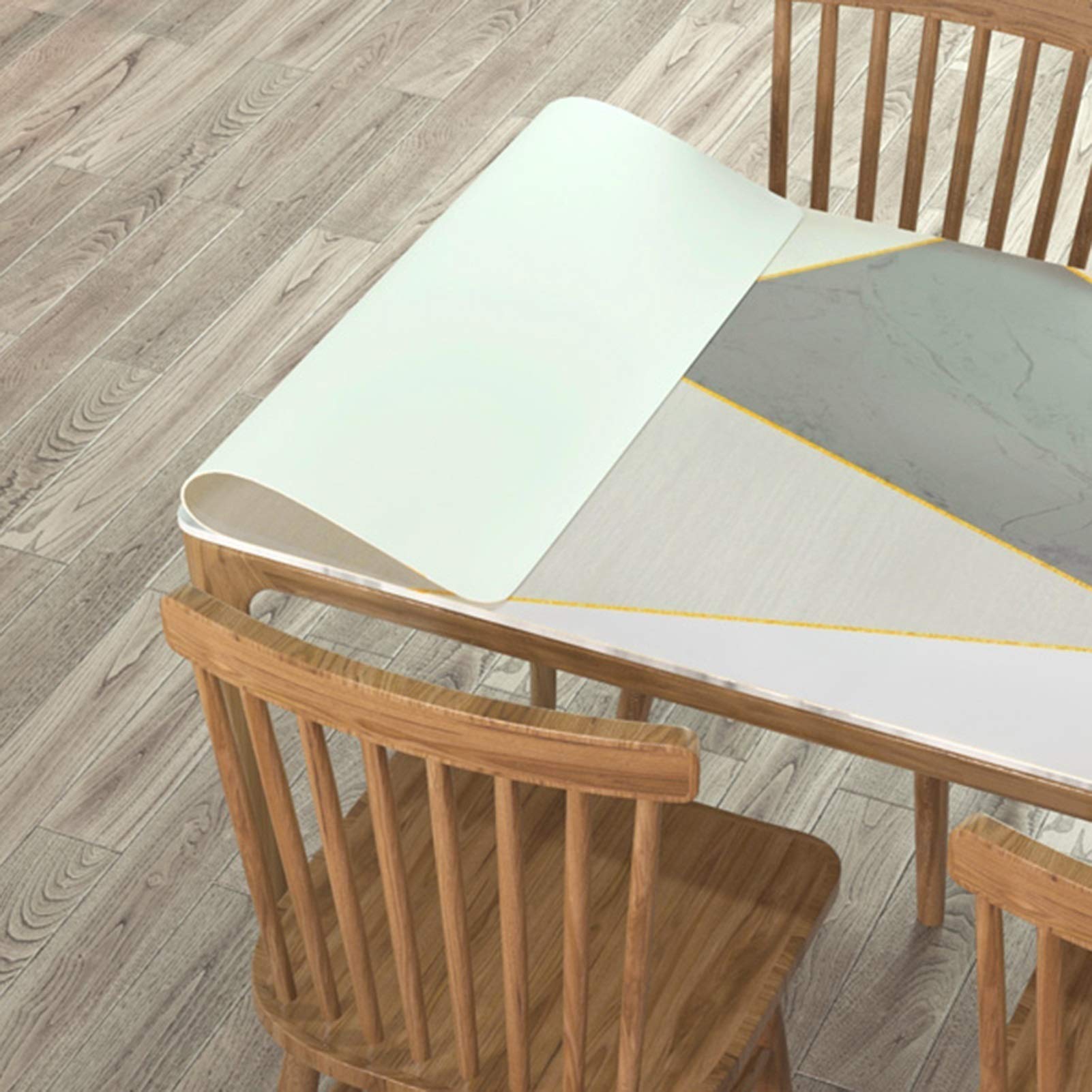 Protezione per tavolo impermeabile, anti-scottatura, in PVC, per casa e ristorante, in plastica morbida, tappetino da tavolo a prova di olio (70 x 130 cm)