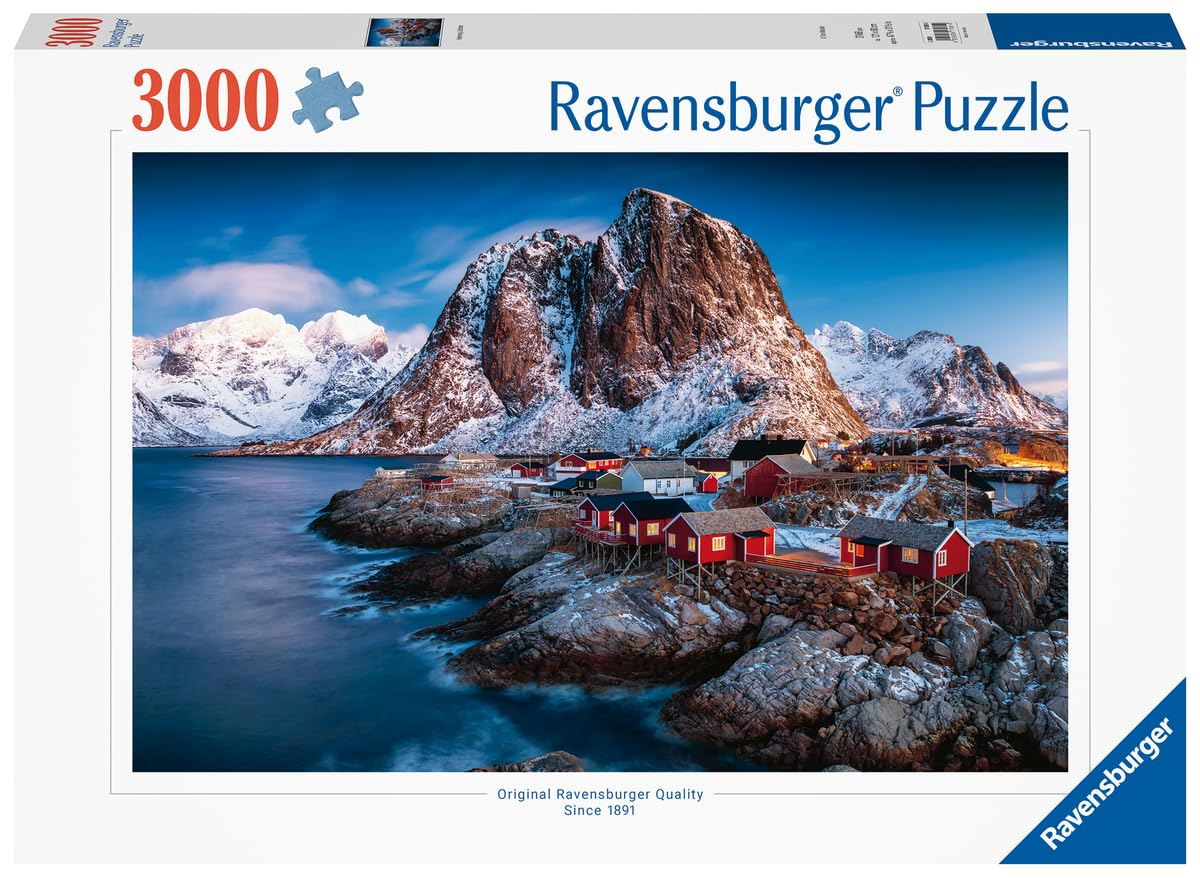 Ravensburger - Puzzle Adulte - Puzzle 3000 pièces - Hamnoy, Iles Lofoten - Adultes et Enfants à partir de 14 Ans - Puzzle de qualité supérieure fabriqué en Europe - Norvège - Évasion - 17081