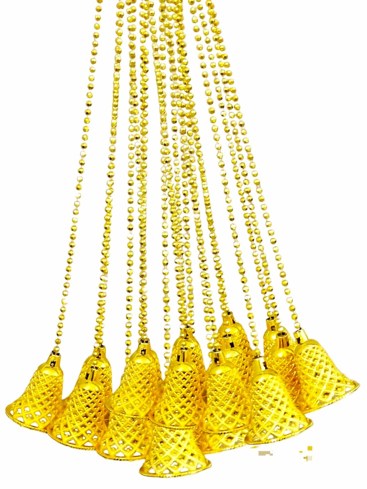 Kapoor Crafts Plastic Decorative Golden Bell Strings/Torans/Wall Hanging 3Ft Toran For Diwali Navratri Wedding Party Décor/Backdrops,Home Décoration Items Theme Party Christmas Decorations (10 Pcs) (B0CK56SFWY) Amazon Price History, Amazon Price Tracker