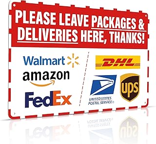 Please Leave Packages & Deliveries Here Thanks Sign Delivery Instructions for My Packages from Amazon FedEx USPS UPS Indoor Outdoor Signs for Home Office