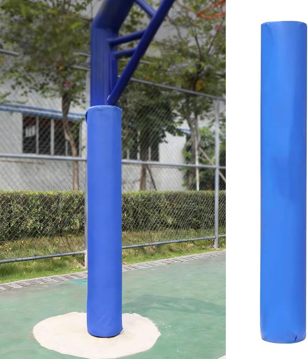 Heavy Duty Safety Pole Pads Basketball Hoop Padding Canvas +Leather Style Thickened Pearl Cotton Suitable for Basketball Courts and Gyms