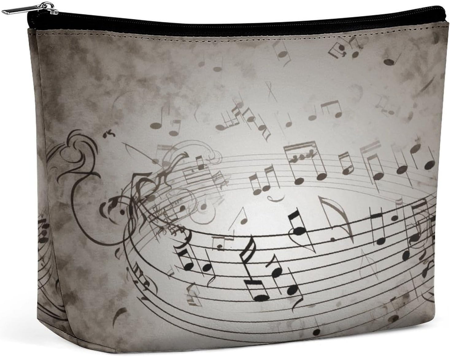 Music Note Wall Toiletry Bags with Zipper Portable Travel Makeup Bags Exquisite Makeup Pouch Scratch-resistant Large Capacity Cosmetic Bag Personalized Cosmetic Pouch for Women