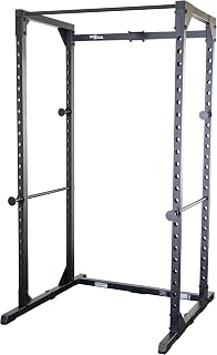 Best Fitness Power Rack - 14-Gauge Steel Home Gym with 500lb Capacity, Chin Bar, 23 Adjustable Safety Bars, Optional LAT & Dip Attachments, Midnight Black