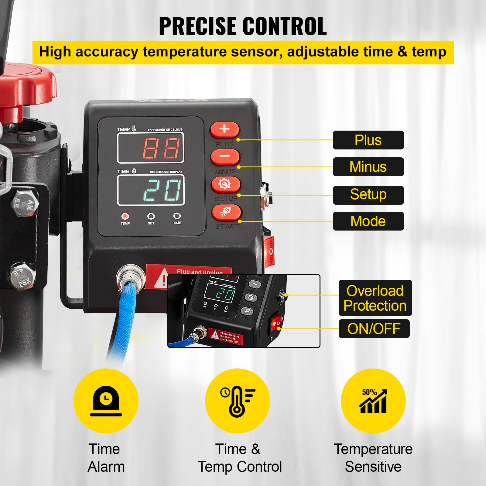 Richrich prensa caliente 10 en 1 máquina de sublimación de transferencia 30x38 cm máquina de prensa de calor rojo digital LCD 1000 W transferencia eficaz para camiseta sombrero gorra taza plato pluma