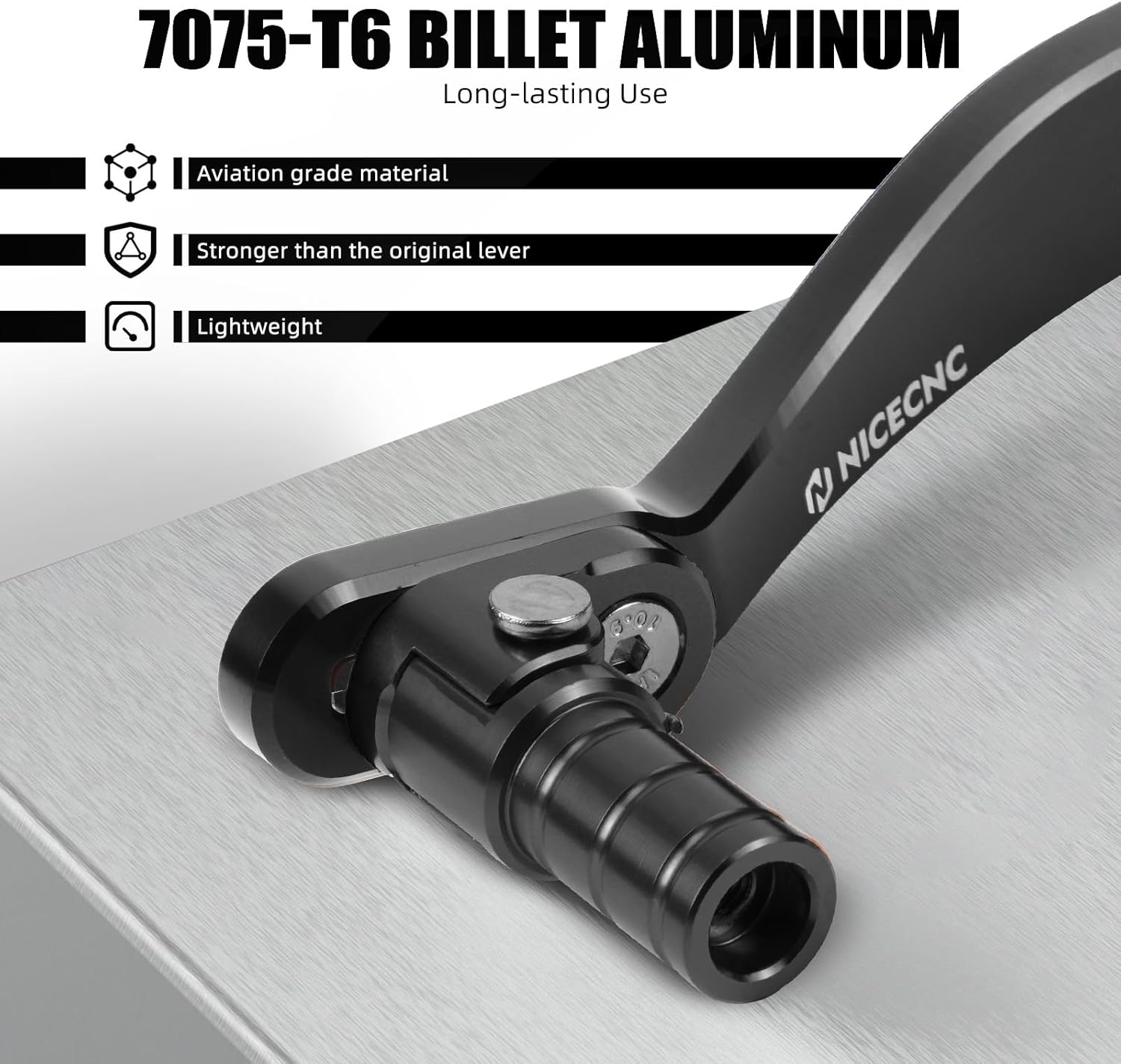 NICECNC Adjustable Extended Gear Shift Lever Compatible with 790 Adventure R 2019-2021, 890 Adventure R/R Rally 2021-2024, Compatible with Husqvarna Norden 901 2022-2024, Black, See Fitment